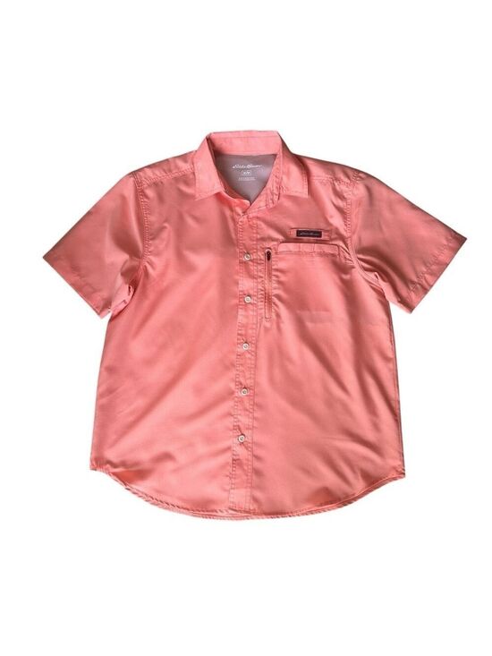 Eddie Bauer Other - Eddie Bauer Men's Short Sleeve Woven Tech Shirt Medium Coral Button Down